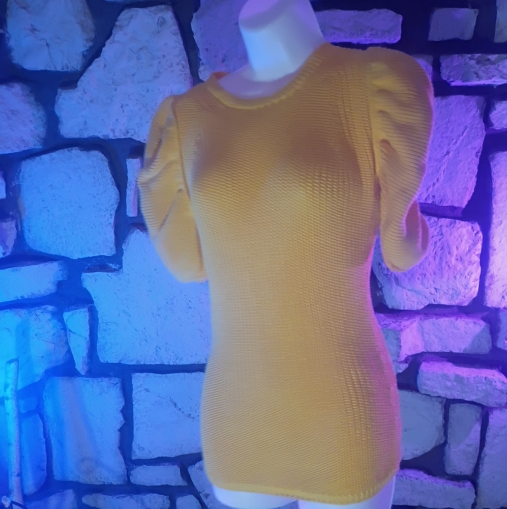 Fendi Golden Puff Sleeve Sweater